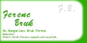 ferenc bruk business card